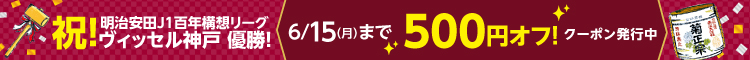ヴィッセル神戸優勝！500円オフクーポン発行中