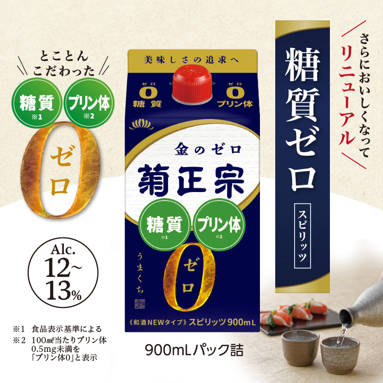 「菊正宗　糖質ゼロ 900mLパック」
