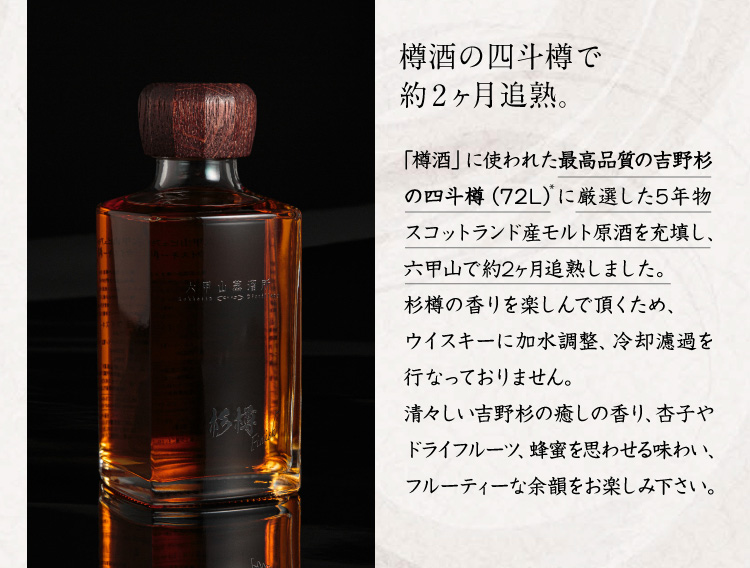 樽酒の四斗樽で約2ヶ月追熟