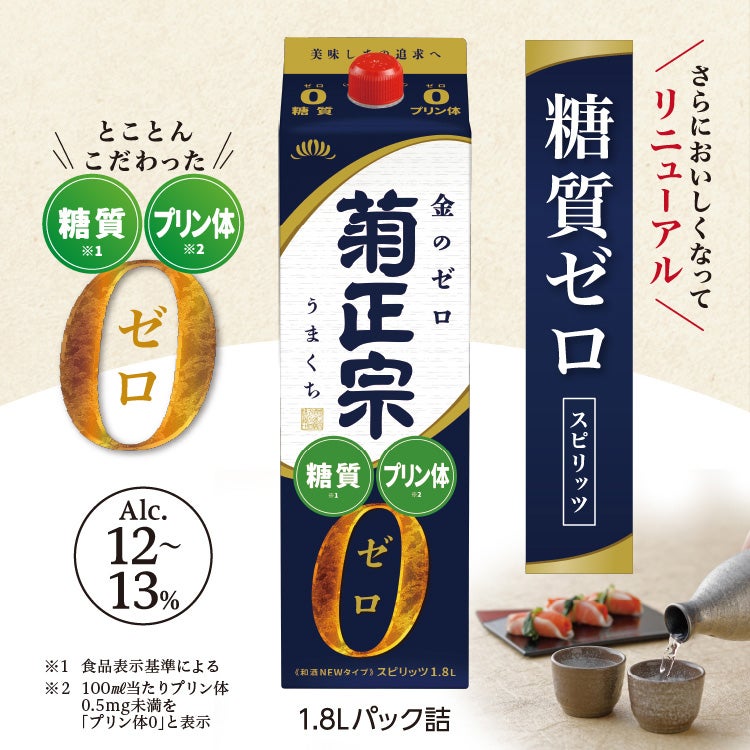 「菊正宗　糖質ゼロ 1.8Lパック × 6本」